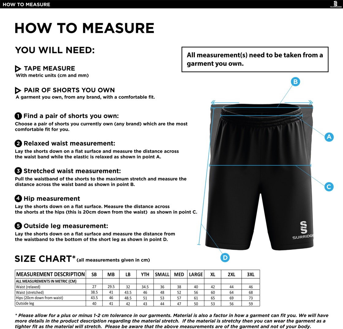 Kingswinford - Ripstop Pocketed Shorts - Black - Size Guide